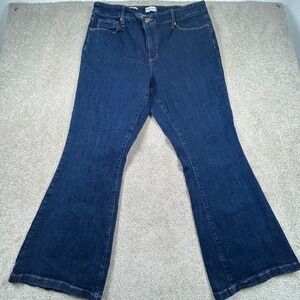 Ava & Viv Womens Plus Size 20 High Rise Flare Jeans Dark‎ Wash Denim Blue 1142